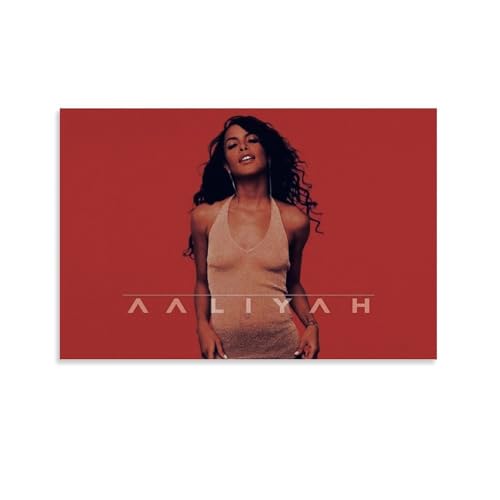 Kaedh Aaliyah - Póster de música cantante en lienzo, decoración de pared, póster e impresiones modernas para dormitorio familiar, 40 x 60 cm, estilo sin marco