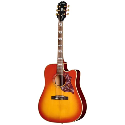 Epiphone Inspired by Gibson Hummingbird Standard EC Acoustic Electric, Cherry Sunburst...
