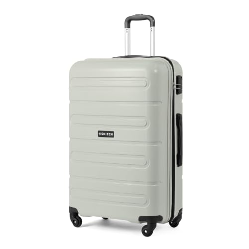 Image of SNITCH Loop Large Size Grey Polypropylene Hard Travel Suitcase - Large Trolley Bags & Luggage with 4 Wheels, Secure Lock & Free Shoe Bag