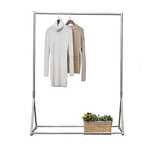 Portant à vêtements en métal argenté de 100x40x150 cm pour ranger et suspendre le linge
