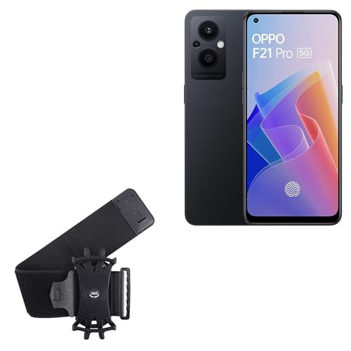 BoxWave Holster Compatible with Oppo F21 Pro 5G - ActiveStretch Sport Armband, Adjustable Armband for Workout and Running - Jet Black