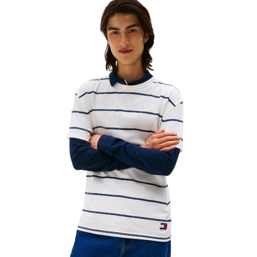 T-shirt avec logo drapeau brodé Tommy Jeans en maille de coton douce