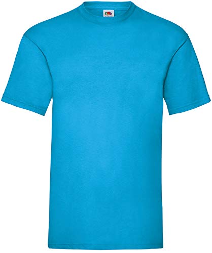 Fruit of the Loom Herren-Kurzarm-T-Shirt Gr. XL, azurblau