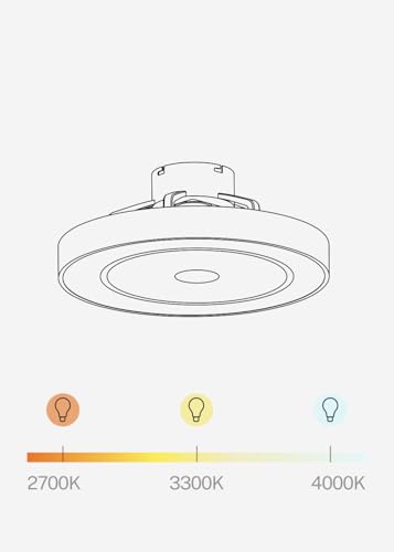 Wind Clear Easy Ventilateur De Plafond Silencieux Ø50 Cm Avec Pales Dissimulées Et Lumière Led - vue 8