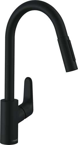 hansgrohe Focus M41 - Mitigeur de cuisine avec douchette extractible, 2 jets, Robinet avec hauteur sous bec 240 mm, Robinetterie avec bec pivotant et...