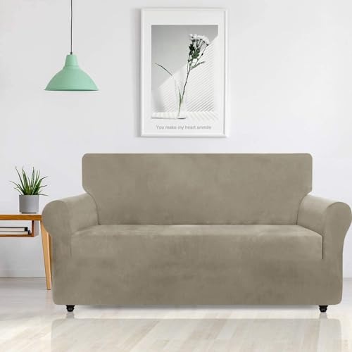 Housse de canapé extensible velours antidérapante fauteuil 1 place