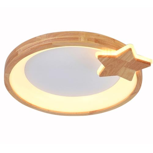 Plafonnier LED circulaire bois de chêne pour en finir avec la lumière agressive