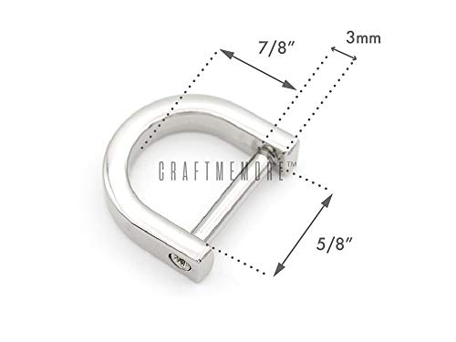 Craftmemore 5/8 Inch (Inside Width) D-Rings With Closing Screw Shackle Key Holder Horseshoe U Shape Dee Ring Diy Leather Craft Purse Replacement 4 Pcs (Gold) #TOP2