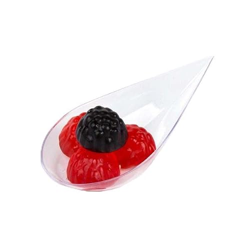 Cmjj 48 Pack Tiny Tear Spoon Clear Mini Appetizer Plates Mini Plastic Dessert Spoons Professional-Grade Recyclable Party Small Serving Platter Clear Disposable Plates Serving Tray For Events #TOP6