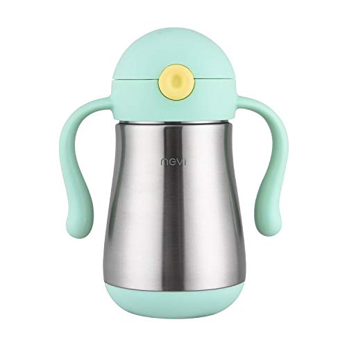 NCVI Cute Octopus Stainless Steel Baby Sippy Thermos Cup with Straw for Toddlers