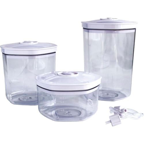 maxxo VC1800 3 Universal Vakuumbehältern (0,7/1,4 / 2l) professionelle Vakuumierer Dosen Lebensmittel behälter für alle Vakuumiergeräte kommen mit dem Schlauch! maxxo VC1800 3 Universal Vakuumbehältern (0,7/1,4 / 2l) professionelle Vakuumierer Dosen Lebensmittel behälter für alle Vakuumiergeräte kommen mit dem Schlauch!