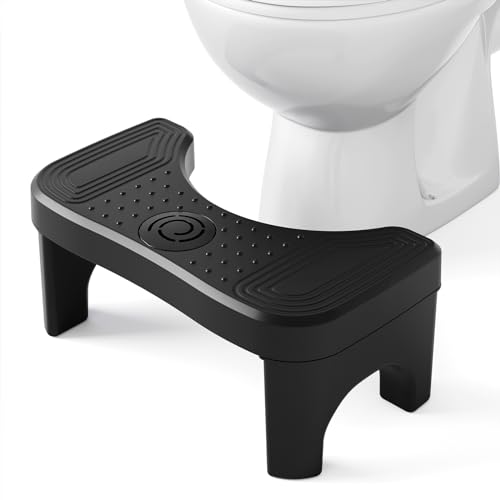 Recximi Black Toilet Stool Poop Stool Squat Adult, Toilet Foot