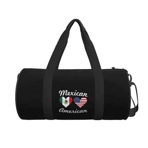 Mexican American Flag Convertible Garment Bag with Shoulder Strap, Carry on Garment Duffel Bag for Men Women - Rolling Foldable for Travel Luggage Bags (Black)2