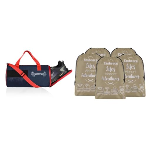 Kuber Water Resistant 3 Compartment Gym Bags for Men | Cloth Storage Bag