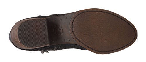 Image of Lucky Brand Basel 3 Black Lugo Perforated Cut Out Low Cut Ankle Designer Booties (Black Lugo, 9.5)