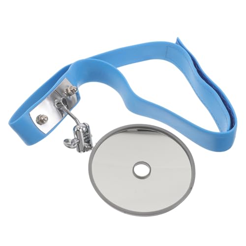 SHINEOFI Verstellbarer Stirnbandspiegel aus Edelstahl und Silikon für Ärztliche Untersuchungen Kopfreflektor mit Schwenkmechanismus für Hno und Chirurgische Anwendungen