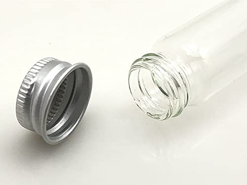 Amazon.co.jp: 銀蓋ガラス小瓶/銀蓋12.0×2.2cm瓶/ロング瓶/容量