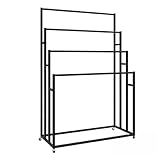 GLigeT Bekleidungsgeschäft Stoffmuster-Präsentationsständer, bewegliche Bodenausstellung, Schal, Hose, Heimtextilien(Schwarz,Groß)