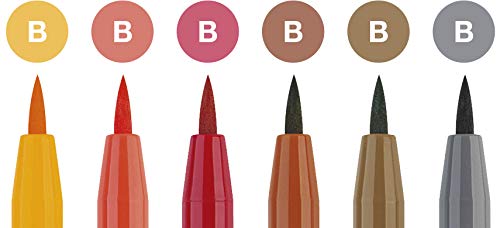 Image of Faber-Castell Pitt Artist B Fine Point Tip Pen Set - Pack of 6, Multicolor
