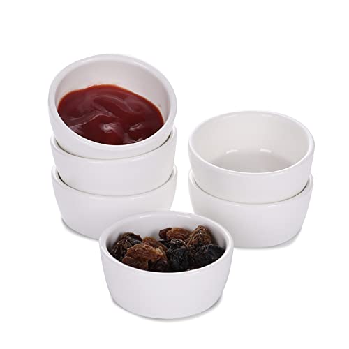 HAOTOP Mini Ramekins 1.5 oz Set of 6 (White)