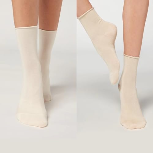 Image of Fszsaa MultiParis Novelty Slouchy Socks For Women Roll Top Socks Ankle Socks Vintage Ruffle Cotton Dress Socks