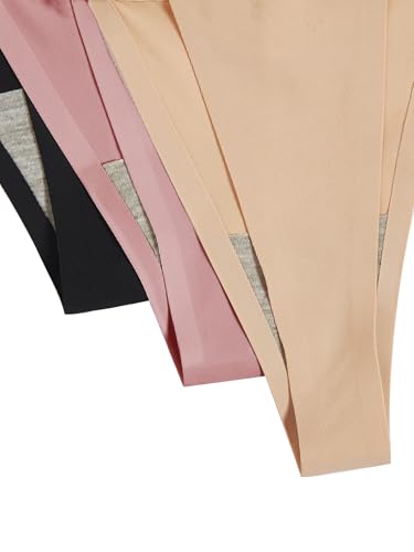 Image of GORGLITTER Women's G String Thongs Sexy 3 Pack No Show Invisible Clear Strap Underwear Low Rise Panties