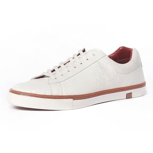 Carlos Santana Leather Walker Reptile Sneaker for Men | 100% Leather | Durable Rubber Outsole & Removable Leather Cushioned Footbed