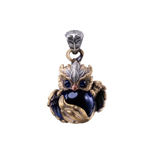 COPPERTIST.WU Griffin Pendant with Interchangeable Gemstones Necklace - Adjustable Fantasy Jewelry Gift for Collector