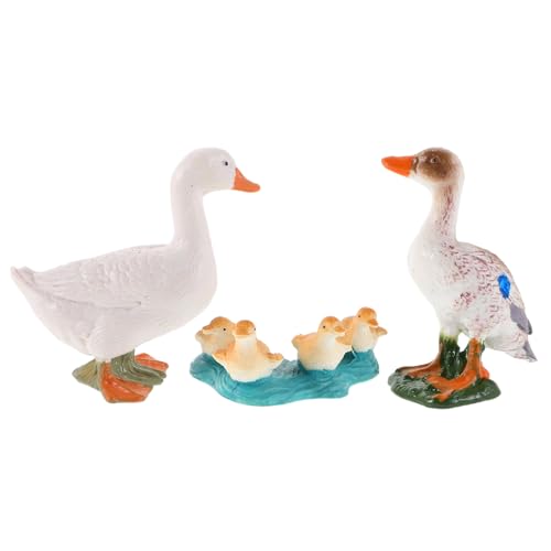 Milisten Lot De 6 Figurines De Famille De Canards : Simulation d'animaux Réalistes pour Décoration De Jardin Et De Table, Jouet Animal De Ferme Réaliste pour Décoration D'intérieur