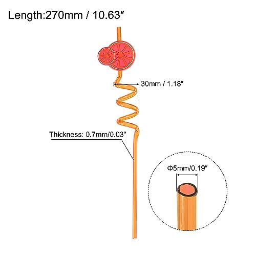 uxcell 16 pitillos divertidos rizados 27 cm naranja miniatura 2