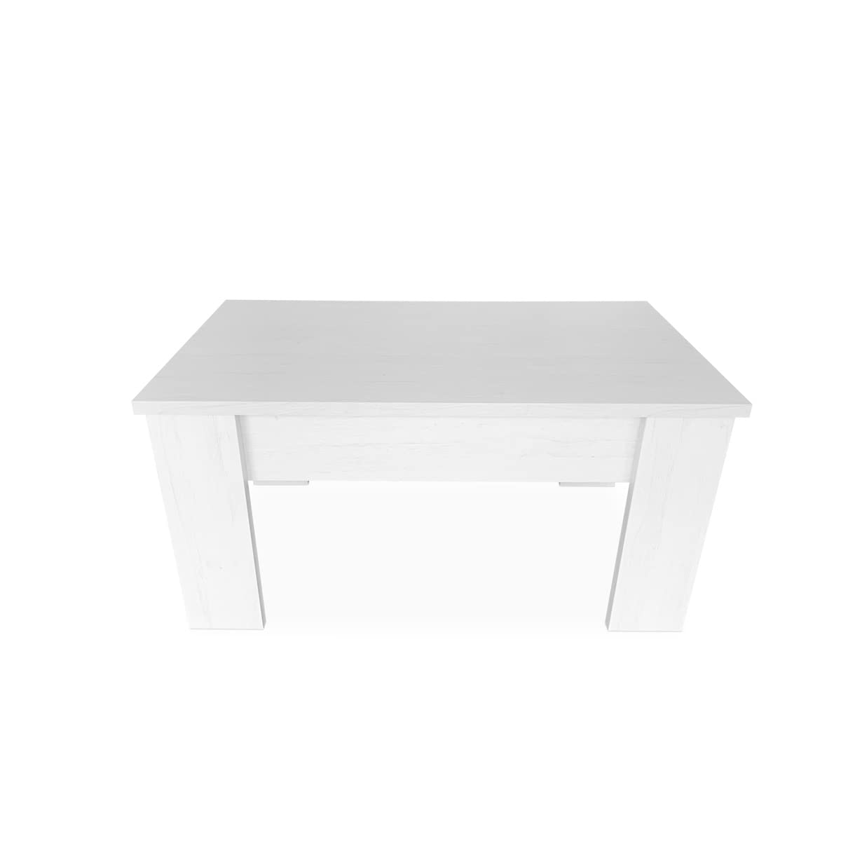 Somnia Descanso - Mesa de Centro Elevable, Mesita de Salón o Comedor, Acabado en Color Gris Polar, Medidas: 90 cm (Ancho) x 50 cm (Fondo) x 46-57 cm (Alto)