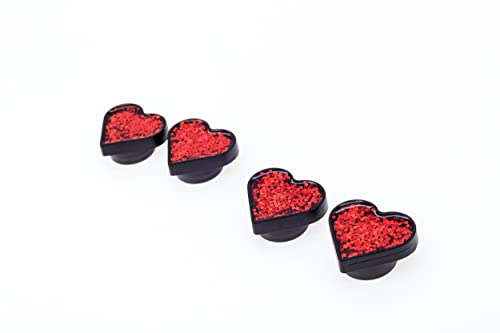 Image of FD&D Multiple Use Shining Screw Cap, Red Heart Pattern with M6 Machine Screw