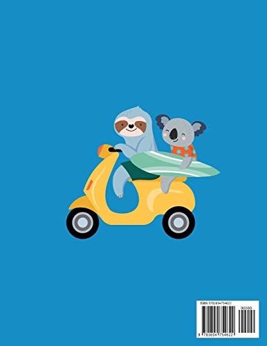 Blank Sticker Book: Cute Sloth & Friend Travel & Blank Permanent Stickers book to put sticker in and sketch for Kids, Boys, Toddlers | Collection ... Book (Creative Blank Sticker Album Journal) image 4
