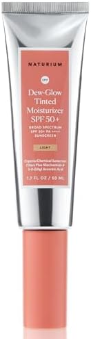 Naturium Dew-Glow Tinted Moisturizer SPF 50+ Light, Daily Moisturizing Sunscreen & Face Primer with Tint, Skin Protector with Dewy Finish, 1.7 oz
