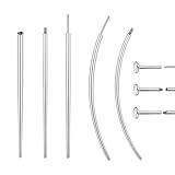 jagosen 14G 16G 18G 20G Piercing Taper Piercing Ball Grabber Tool Stainless Steel Flat Back Earring Applicator Tool Threadless Insertion Pin Curved Body Piercing Kit for Ear/Nose/Navel/Lip/Eyebrow