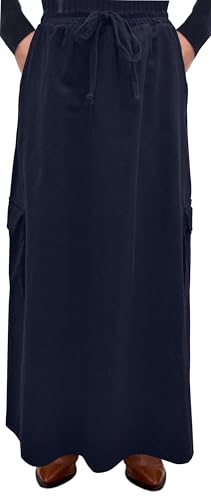 BABY O Womens 100% Cotton Corduroy Drawstring Elastic Waist Cargo