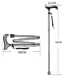 Trzcina trzcinowa ze stopu aluminium dla osób starszych, przenośna składana i lekka laska do złamania dla osób niepełnosprawnych, ergonomiczna i wygodna, srebrna, 13,2 x 96 cm gwiazda światła