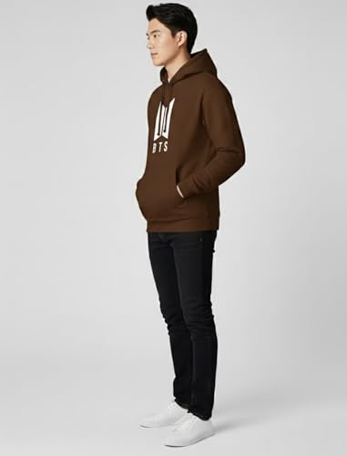 Image of Unisex Fleece Hoodies with Pockets Hooded Neck Full Sleeves Regular Fit BTS Printed Theme and Standard Length