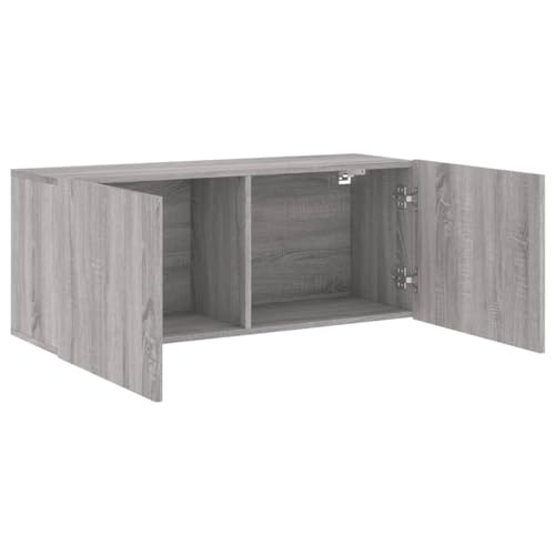 Soporte de TV de pared gris Sonoma de 100 cm para zonas multimedia 6