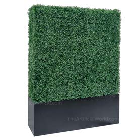 Faux Boxwood Hedge Divider Wall with Planter 64”H*48”L*14" D Room Divider