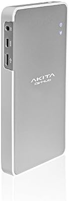 Akita AirHub; Multifunctional 16GB Hard Drive and Wifi Network Router for up to 8 devices; Includes 2600mAh Power Bank - Silver