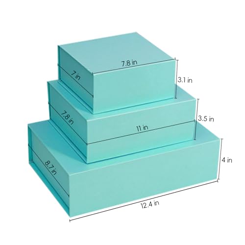 Image of Rsgift Green Gift Box with Lid, 11x7.8x3.5 Inches, Magnetic Closure Small box for Men - Wedding, Birthday, Graduation Packaging