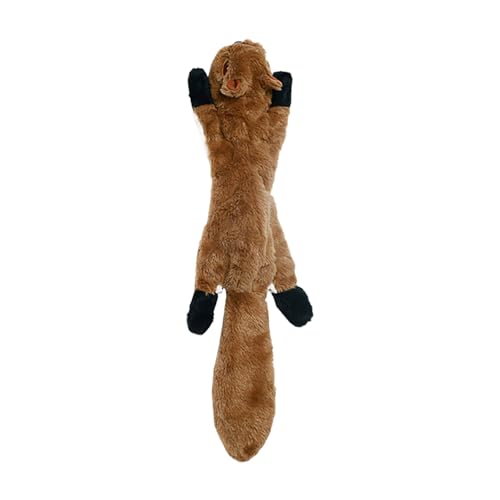 Dog Toys For Aggressive Chewers No Stuffing Dog Toys with Squeakers, Durable Stuffingless Squeaky Chew Toy Set, Crinkle Toy for Medium and Large Dogs, 5 Pack（ Squirrel Raccoon (Brown, 45x15cm)