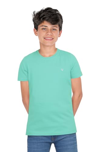 Image of Allen Solly Boys' Crew Neck T-Shirt | Stag Logo | Cotton | Regular Fit | Everyday Kids Casual Wear