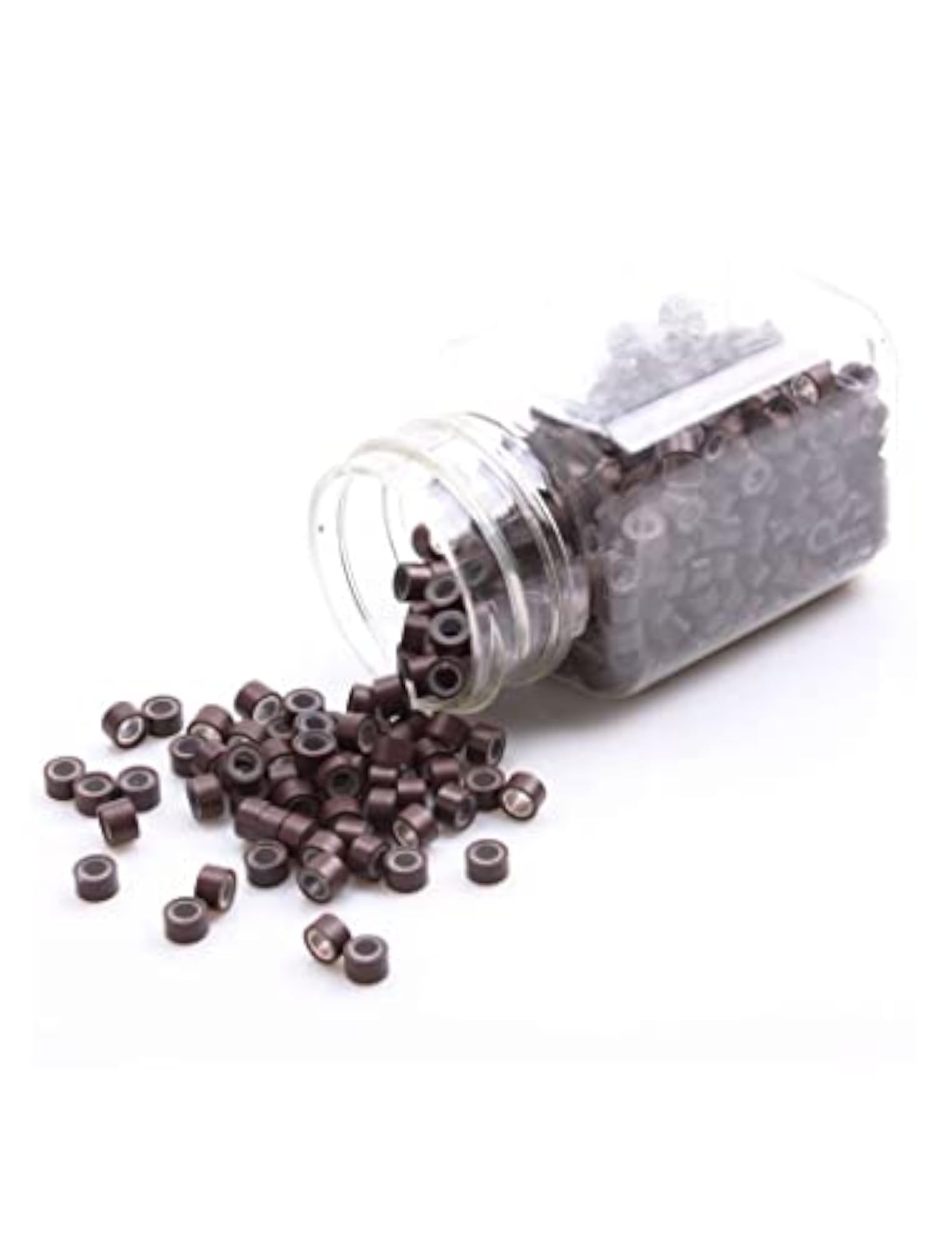Micro Rings for Hair Extension, Aluminum with Silicone Beads