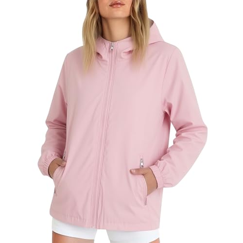 Veste coupe-vent femme pour balades urbaines et sorties actives avec capuche