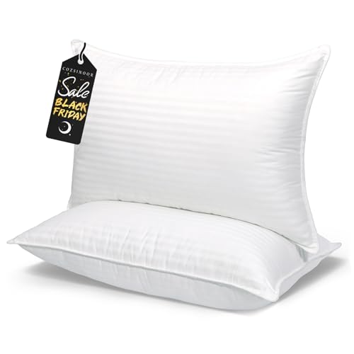 COZSINOOR Bed Pillows for Sleeping Queen Size - Hotel Quality Set of 2 - Breathable Down Alternative Microfiber Filled for Back, Stomach, Side Sleepers, Cooling & Skin-Friendly