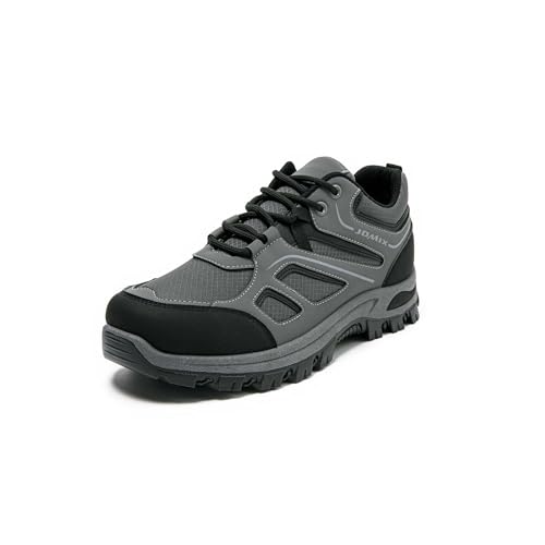 JOMIX Zapatillas de Hombre para Trekking y Deporte Zapatos de Caminata Antideslizantes y Cómodos Zapatillas Deportivas para Hombre (Gris, 43)