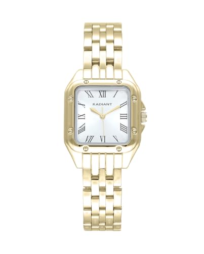Radiant - Colección Bahamas - Reloj analógico. Reloj de Pulsera para Mujer. Reloj de Brazalete con Esfera Dorada y Correa de Acero. Tamaño 28mm. 3ATM