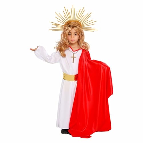 Lpitoy Disfraz De Jesús para Niños, Conjunto De Atuendo De Jesús, Disfraz De Cristo, Túnica De Personaje Bíblico para Halloween, Navidad, Pascua, Cosplay